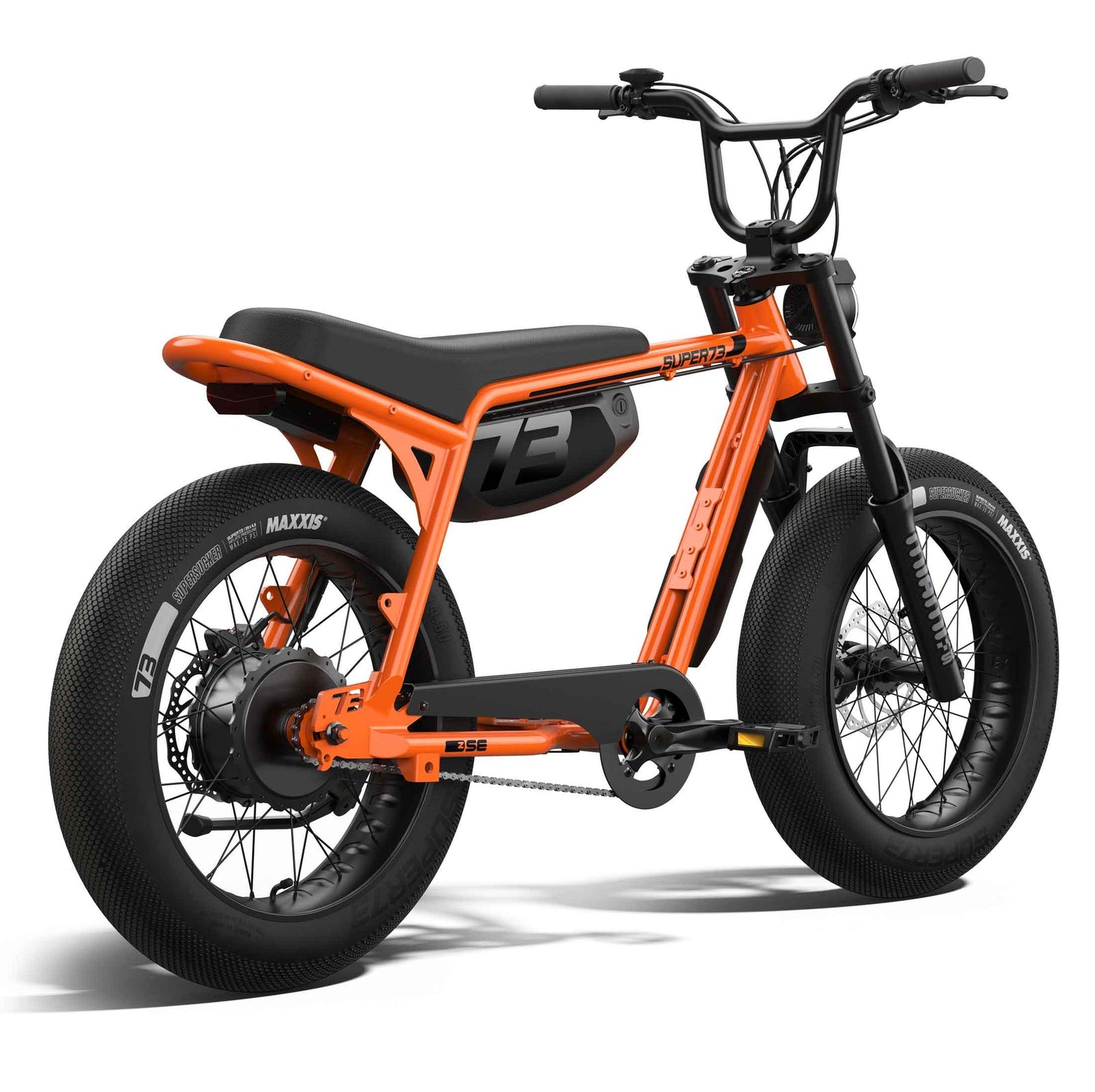 Super73 Z Miami SE electric bike in Astro Orange, rear view