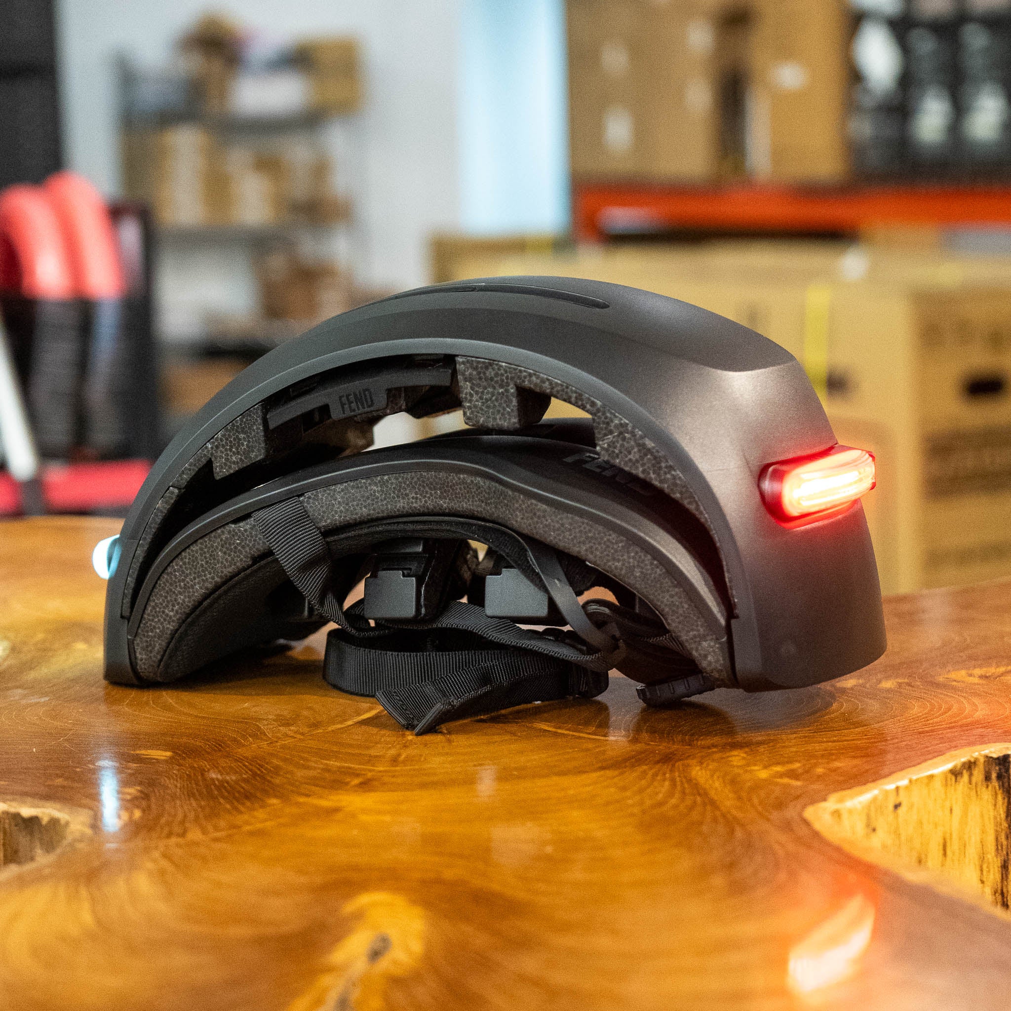 collapsible helmet motorcycle concepts FEND Super + Lights Collapsible Helmet