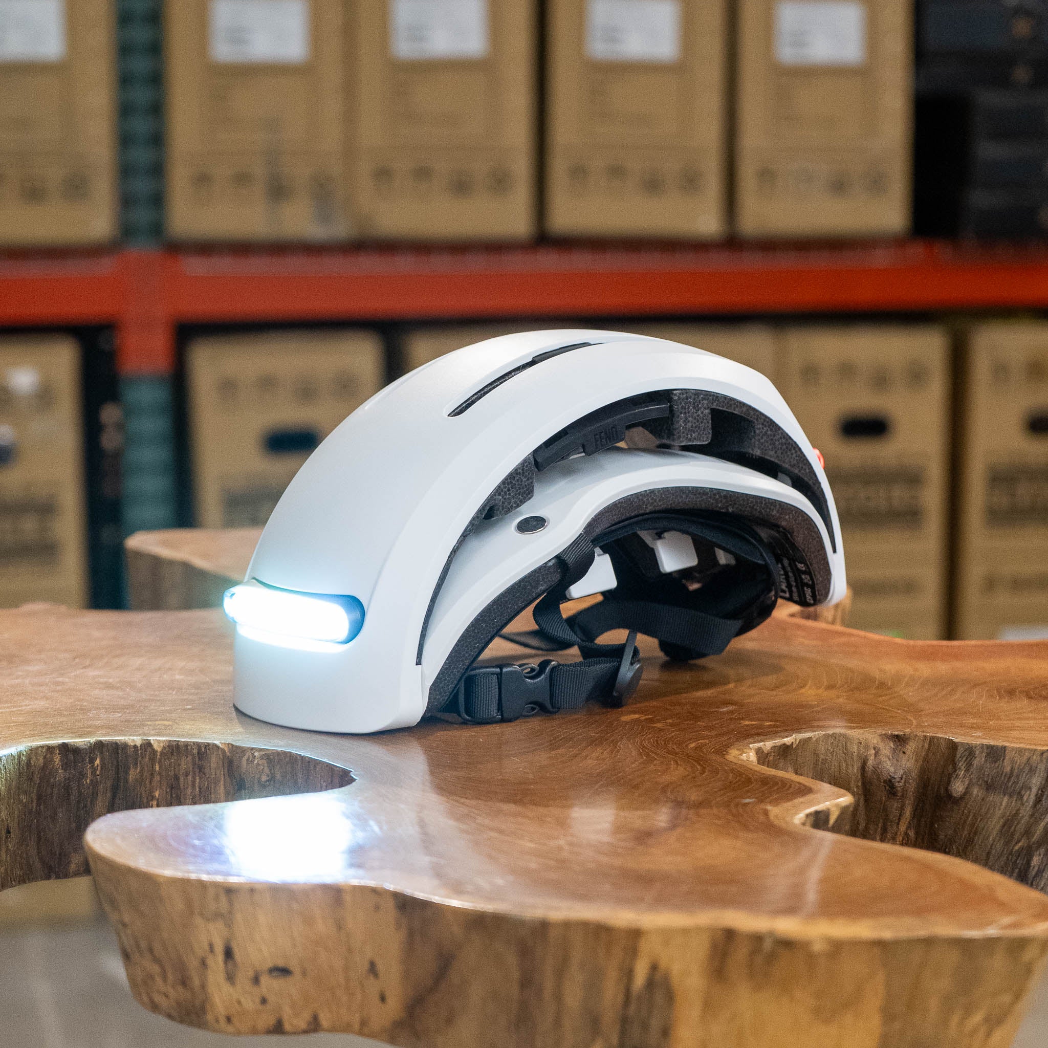 collapsible helmet motorcycle concepts FEND Super + Lights Collapsible Helmet