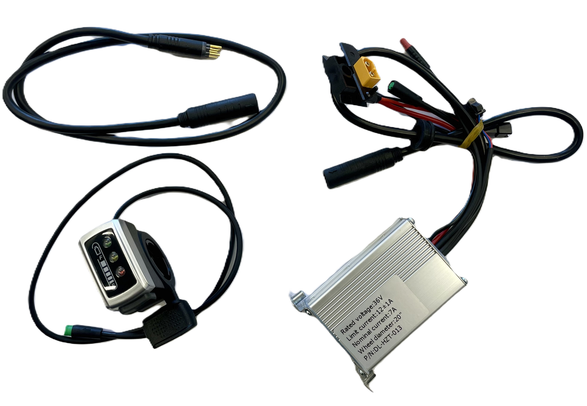 JackRabbit OG 1.0 controller replacement kit with controller, thumb throttle, and cable
