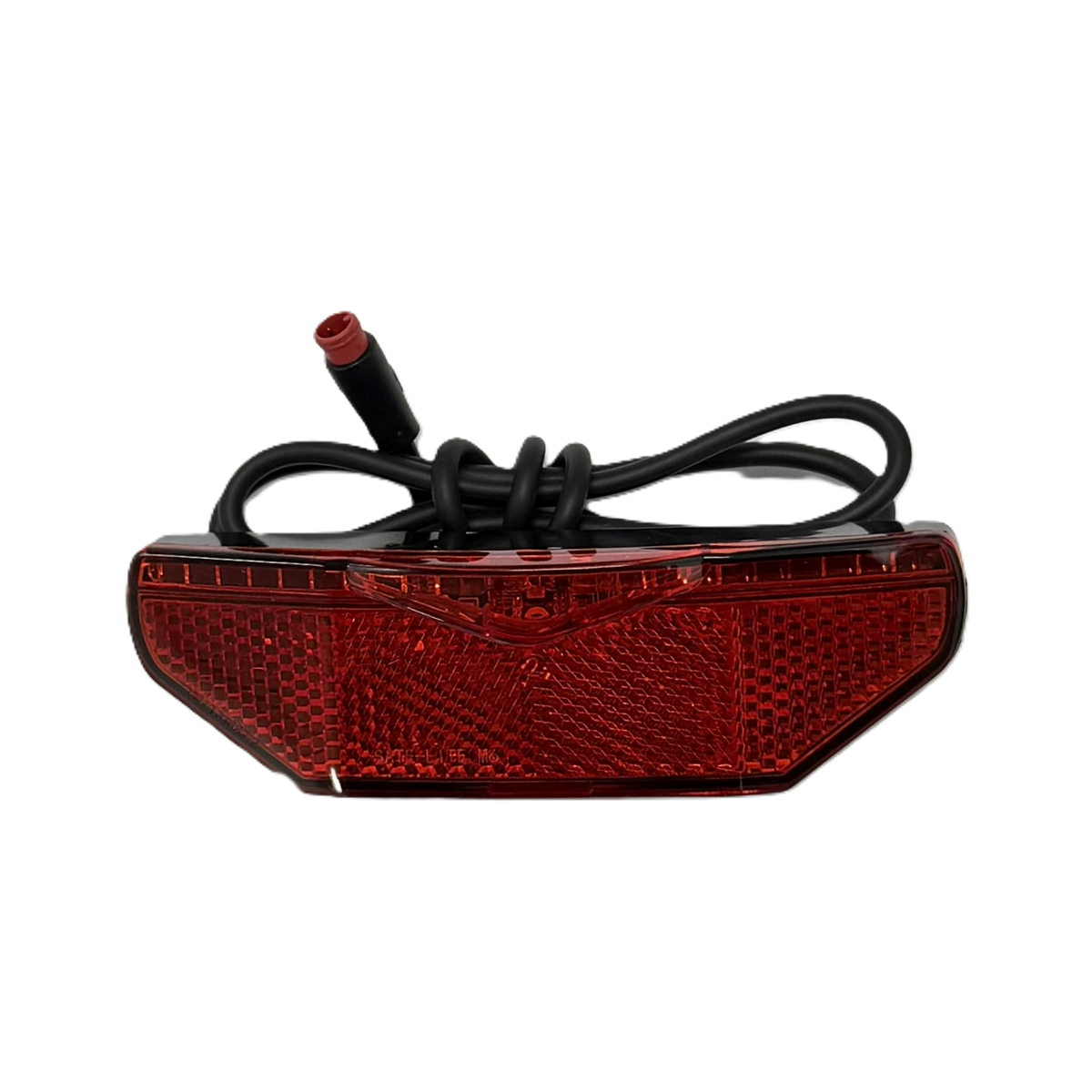 JackRabbit MG series rear light with red lens, built-in reflector, and wiring