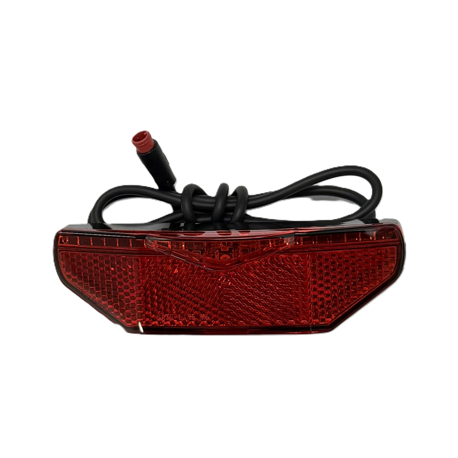 JackRabbit MG series rear light with red lens, built-in reflector, and wiring