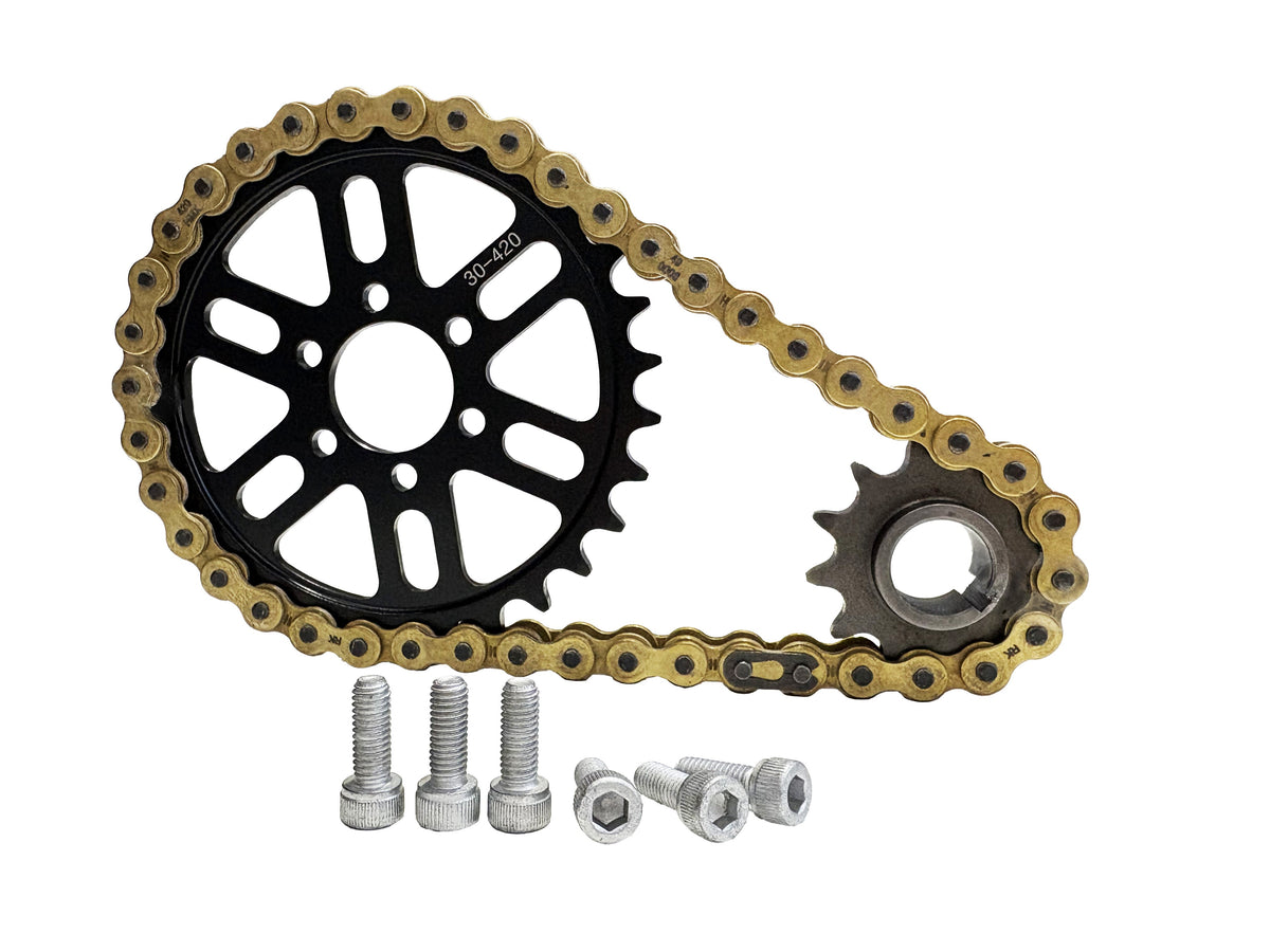 E-Ride Pro 420 chain drive set SHE8011 with chain and sprockets