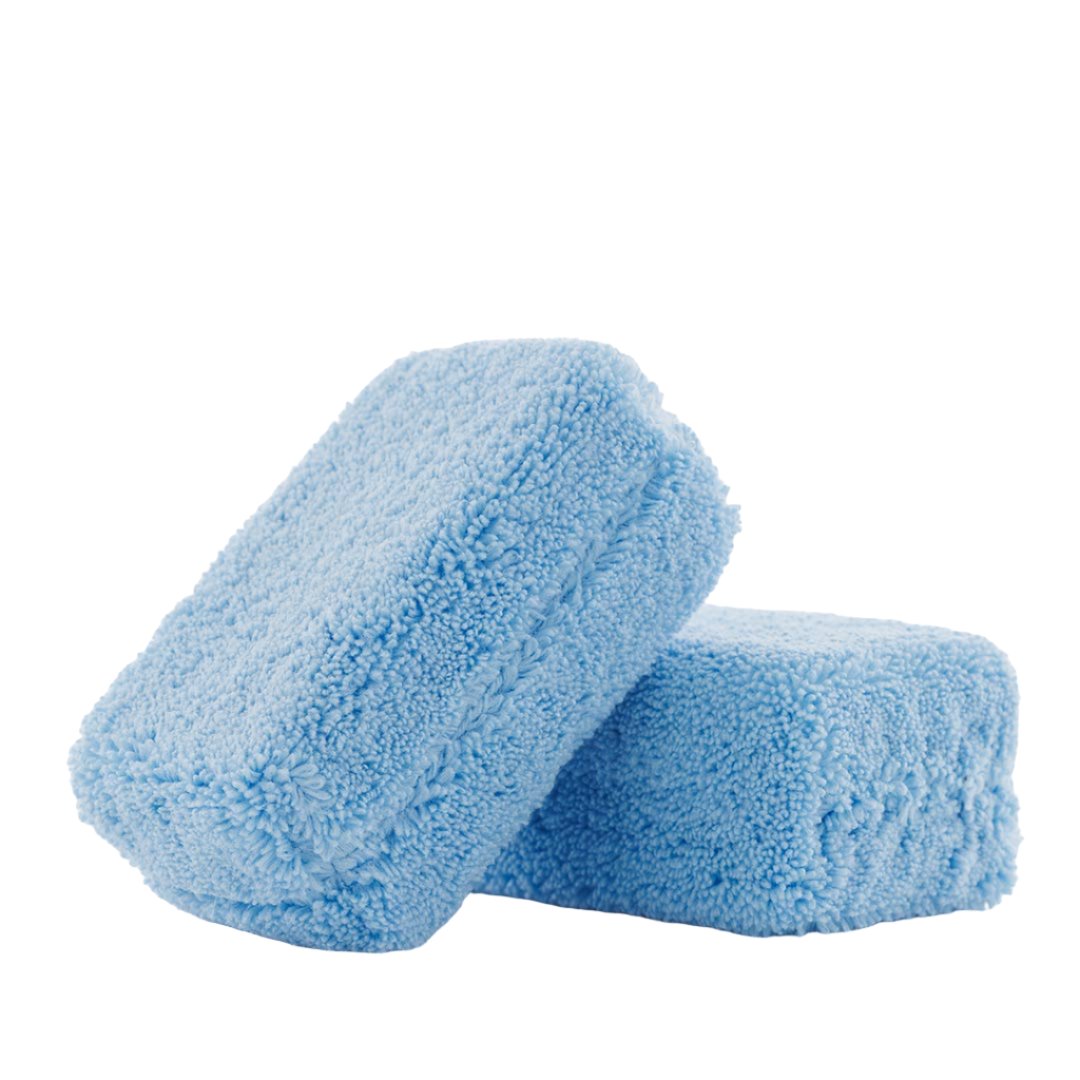 Two Chemical Guys microfiber applicator pads out of the package