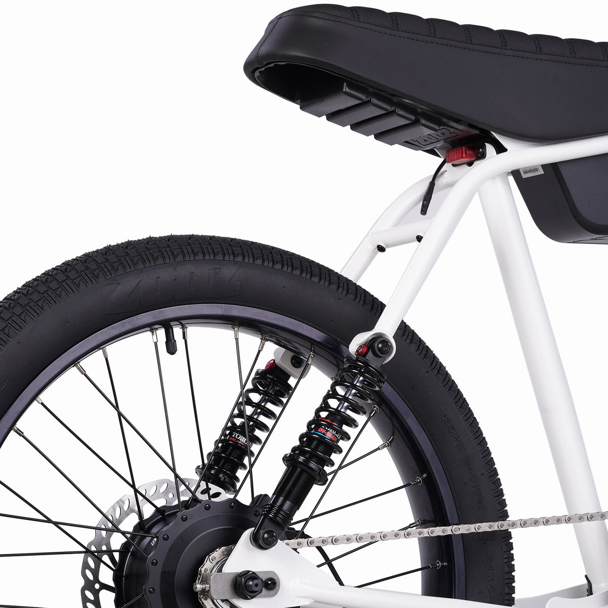 Zooz Ultra Flex G2 Low Bar rear suspension and tail light detail