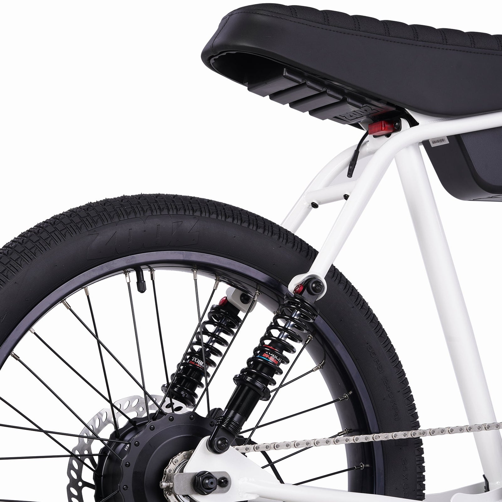 Zooz Ultra Flex G2 Low Bar rear suspension and tail light detail