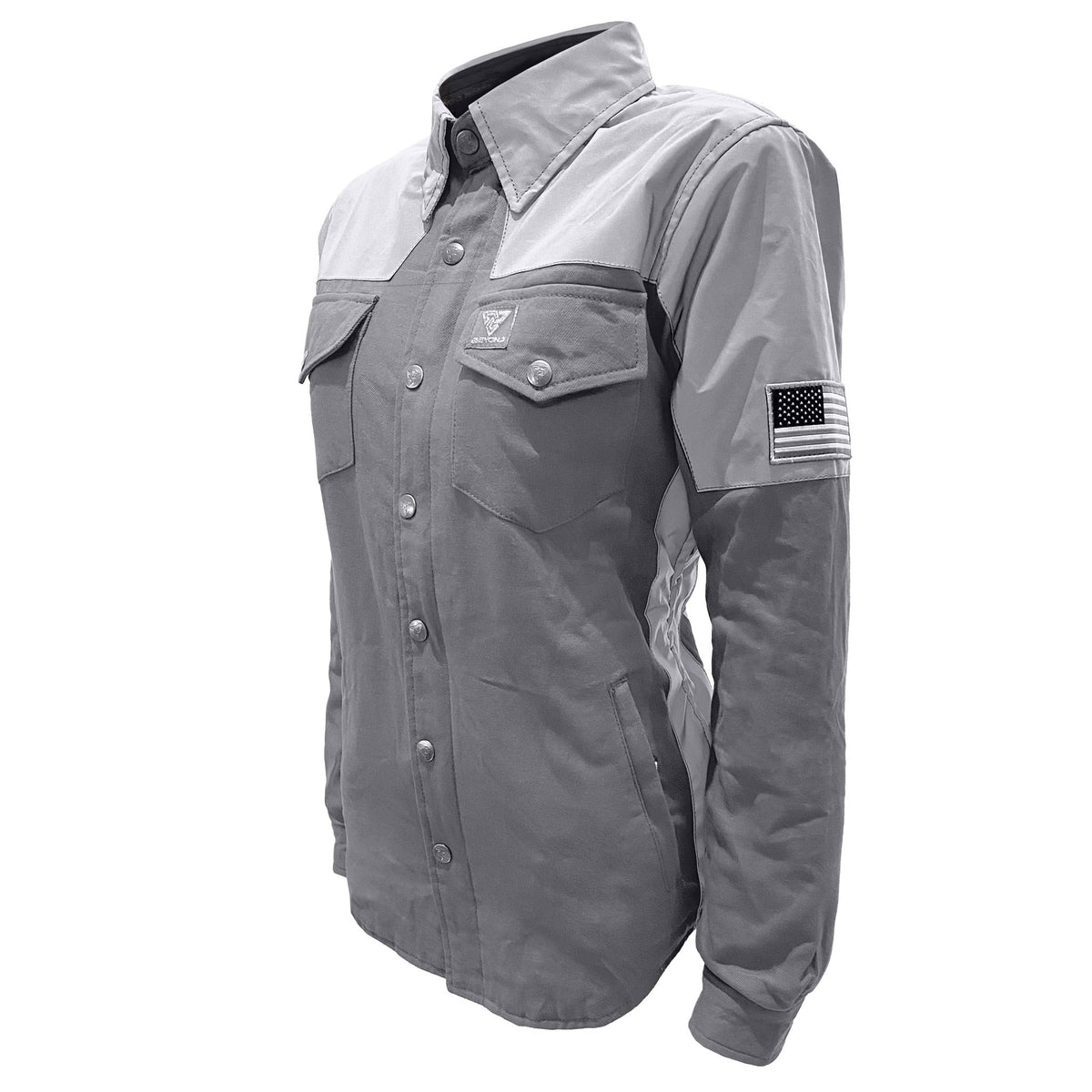 Flannel Reflective Shirt &quot;Twilight Titanium&quot; for Women - Grey with Pads