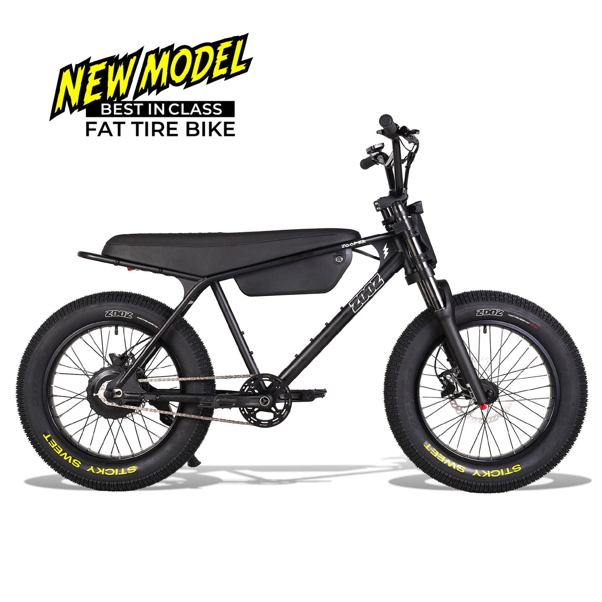 Zooz Zooper electric bike in Eclipse Black, side profile