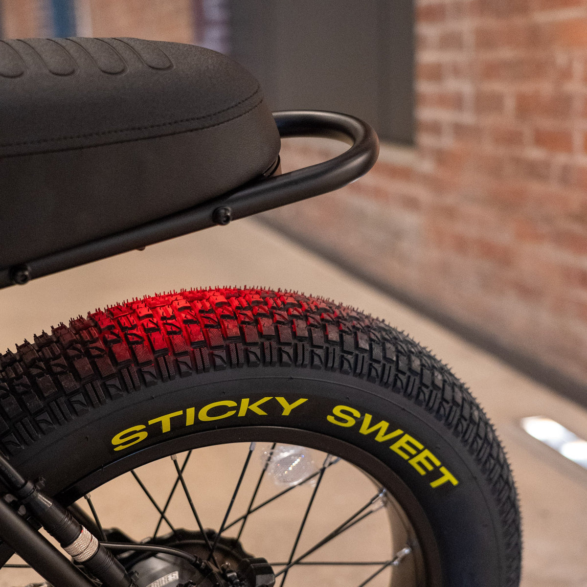 Zooz Zooper rear fat tire and bench seat with tail light lit