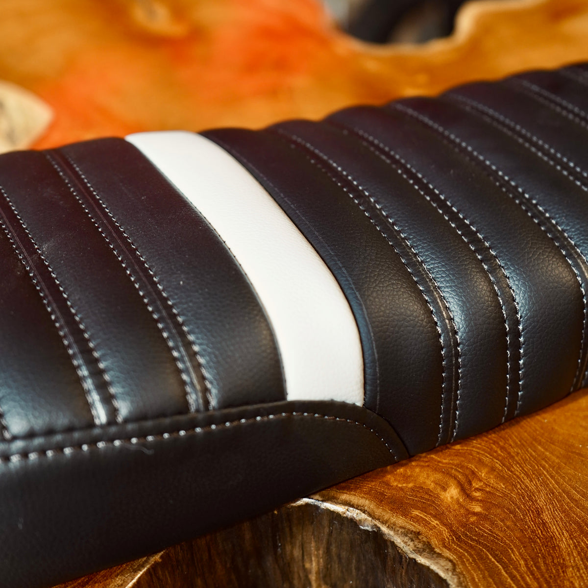 Close up shot of the synthetic leather material.
