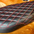 Top down view of Black Leather Memory Foam Seat w/ Red Stitching - Kanebilt