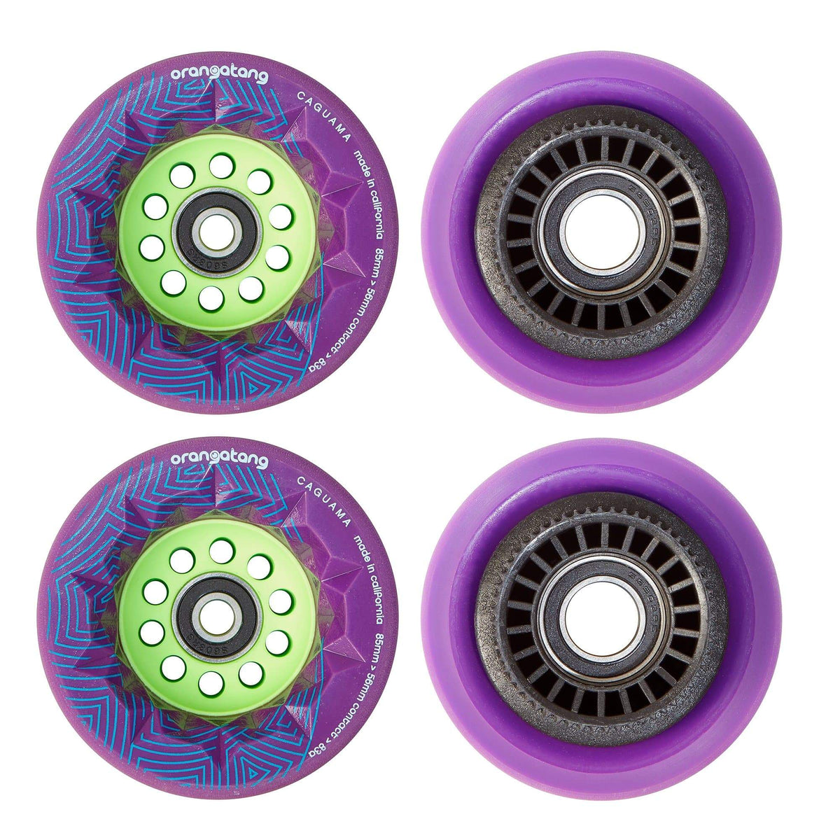 Purple 85mm Loaded Caguama Wheels W/ Pulleys (Full Set)- Boosted USA